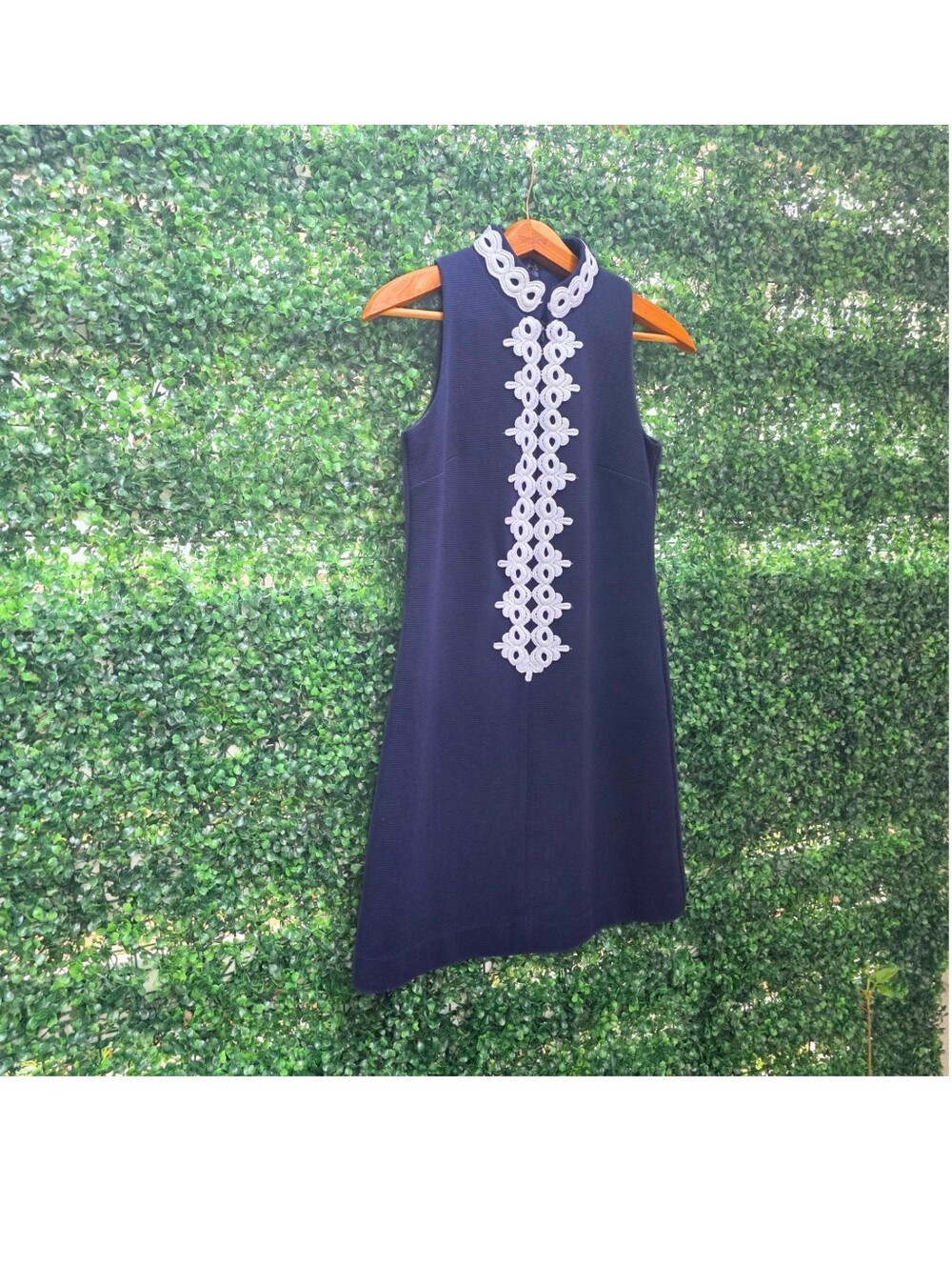 Lilly Pulitzer Callista Shift Dress Navy White Soutache Trim XS - Picture 3 of 14